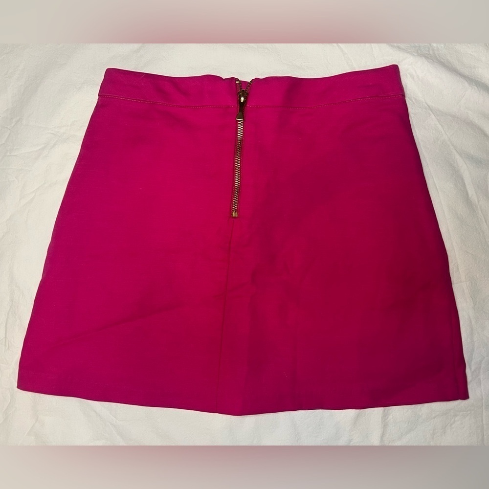 Kate Spade Hot Pink Skirt with Gold Zipper Details - Picture 2 of 9